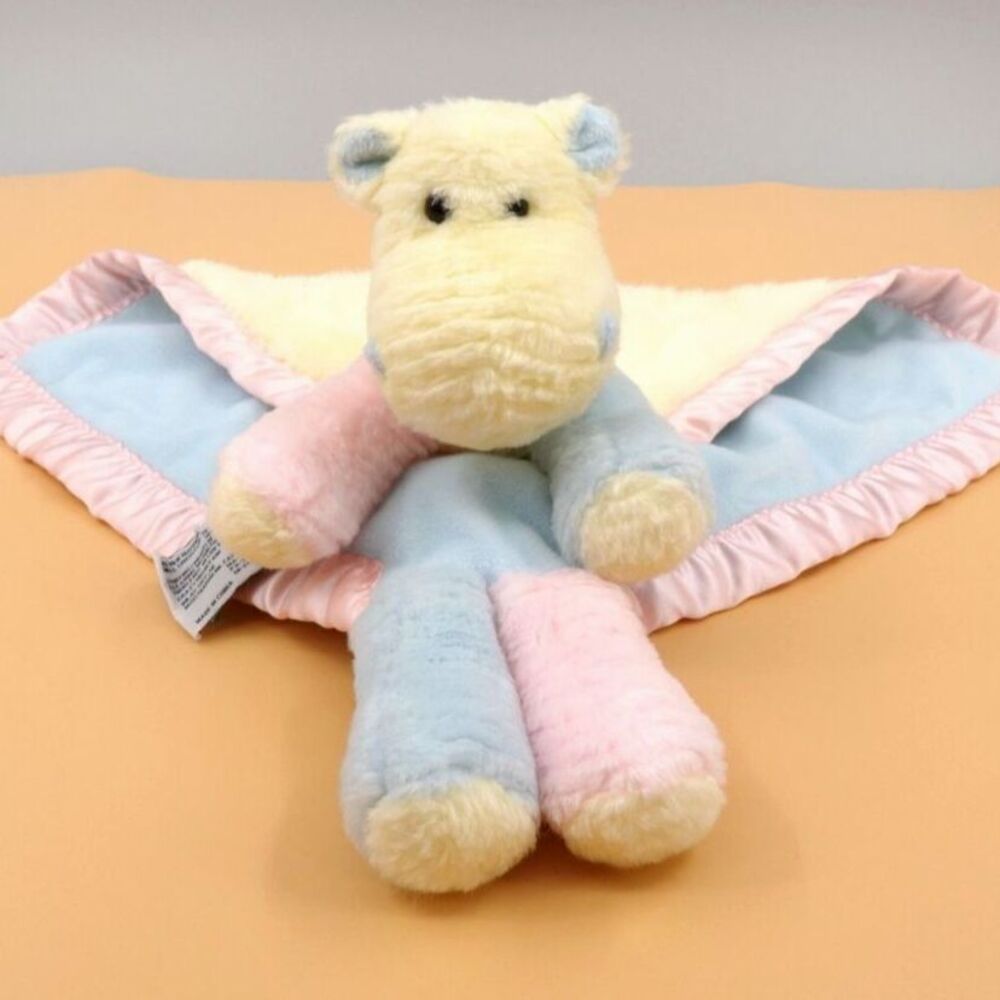 My Banky Sheila The Hippo Security Blanket Lovey Plush Lori Turner Pink Blue